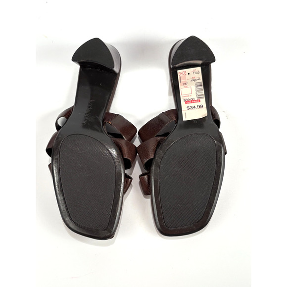 NEW Liz Claiborne Heels Women SZ 10M Vintage Slip On Shoes Brown Strappy Sandals - Picture 8 of 8